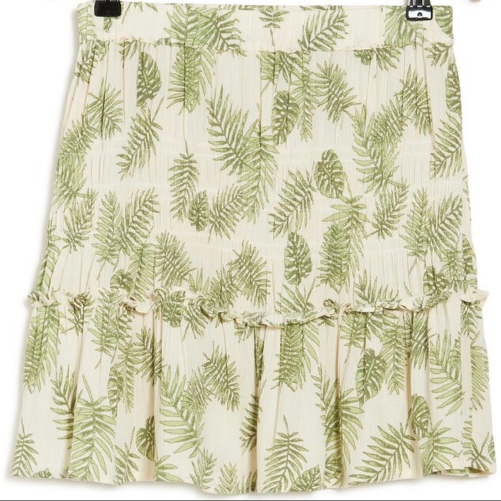 NWT - Palm Tree Print Rayon Mini Skirt by Elodie / Size XL